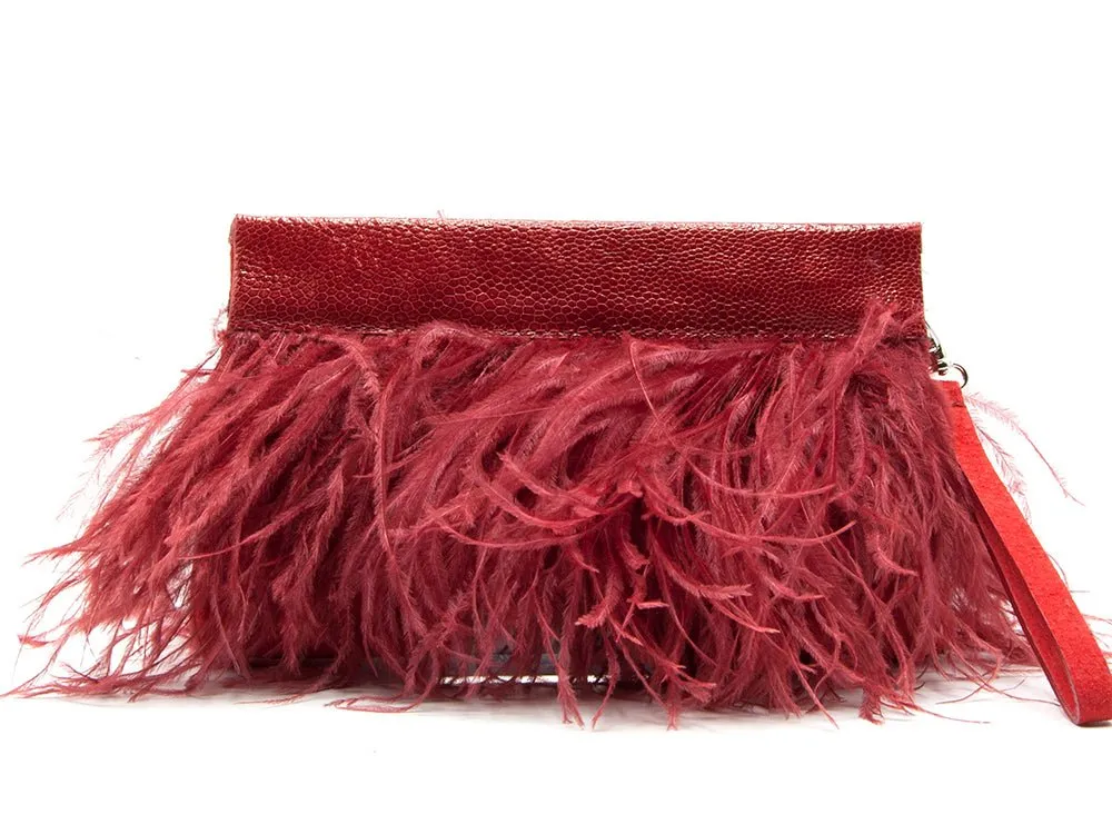 Ostrich Feather Clutch