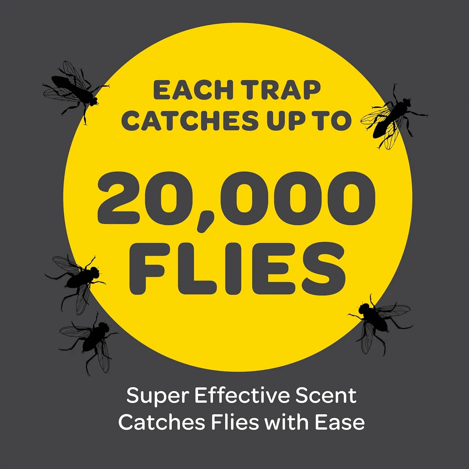 Outdoor Fly Trap Bags [Set of 4] Disposable Fly Traps Outdoor - Hanging Fly Traps with dissolvable Non-Toxic Bait - Bug Catcher Killer for All Flies for Outside Bug Control Patio, Barn and Ranch Etc