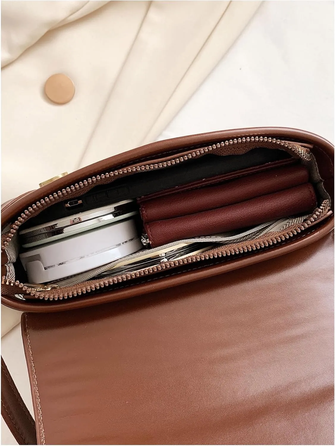 OYOANGLE Women's Color Block Shoulder Bag Small Flap Purse Handbags Top Handle Underarm Bags Satchel Bags