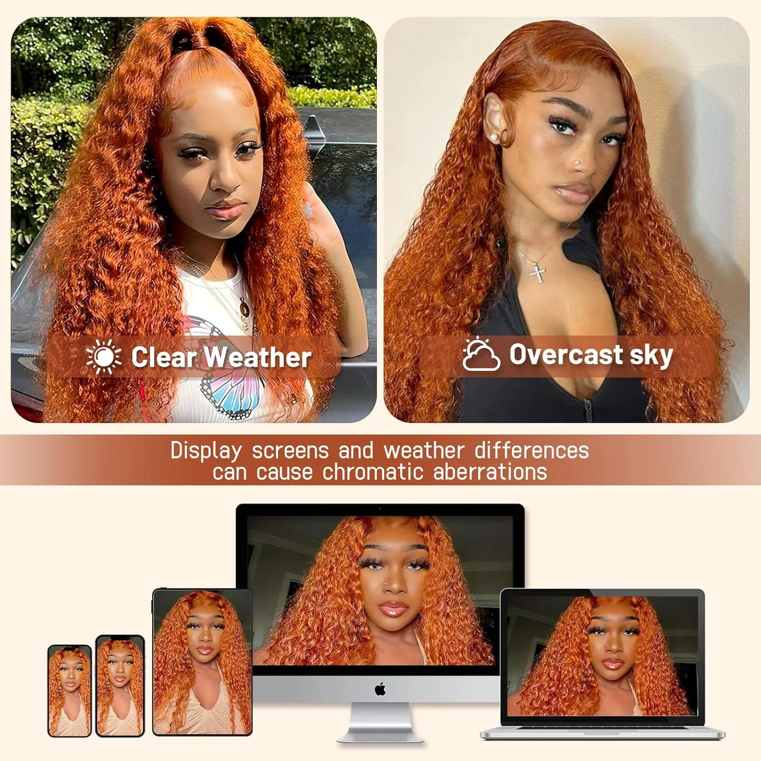 ozkan Ginger Orange Water Wave Lace Front Wigs Human Hair 13x6 Wig Human Hair Pre Plucked 200% Density 350 Ginger Wig for Women 20inch