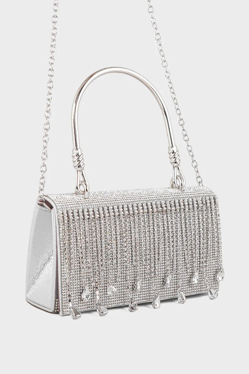 Party Wear Clutch BH0119-Gun Metall