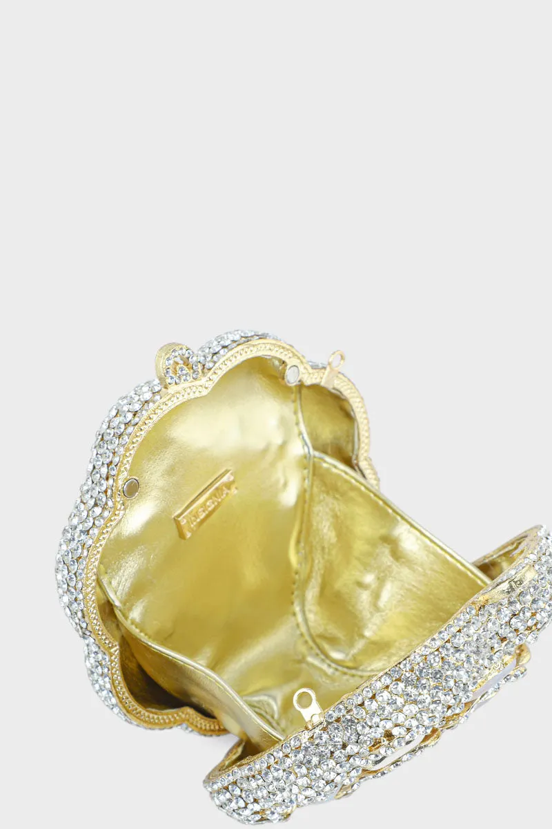 Party Wear Clutch BK4059-Golden