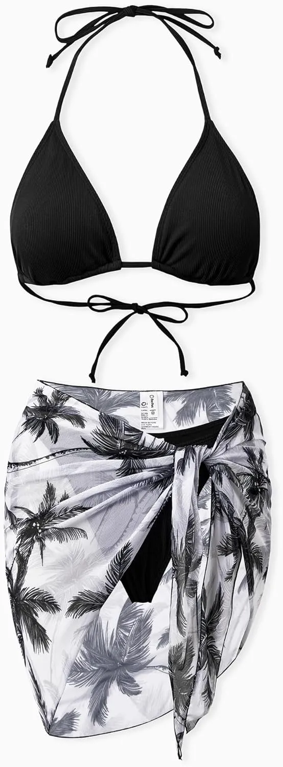 PATPAT Matching Swimsuits for Couples - Spaghetti Strap Bikini Set or Swim Trunks Bathing Suits Hawaiian Beach Swimwear