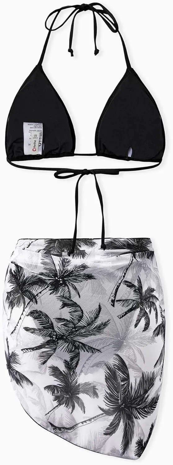 PATPAT Matching Swimsuits for Couples - Spaghetti Strap Bikini Set or Swim Trunks Bathing Suits Hawaiian Beach Swimwear