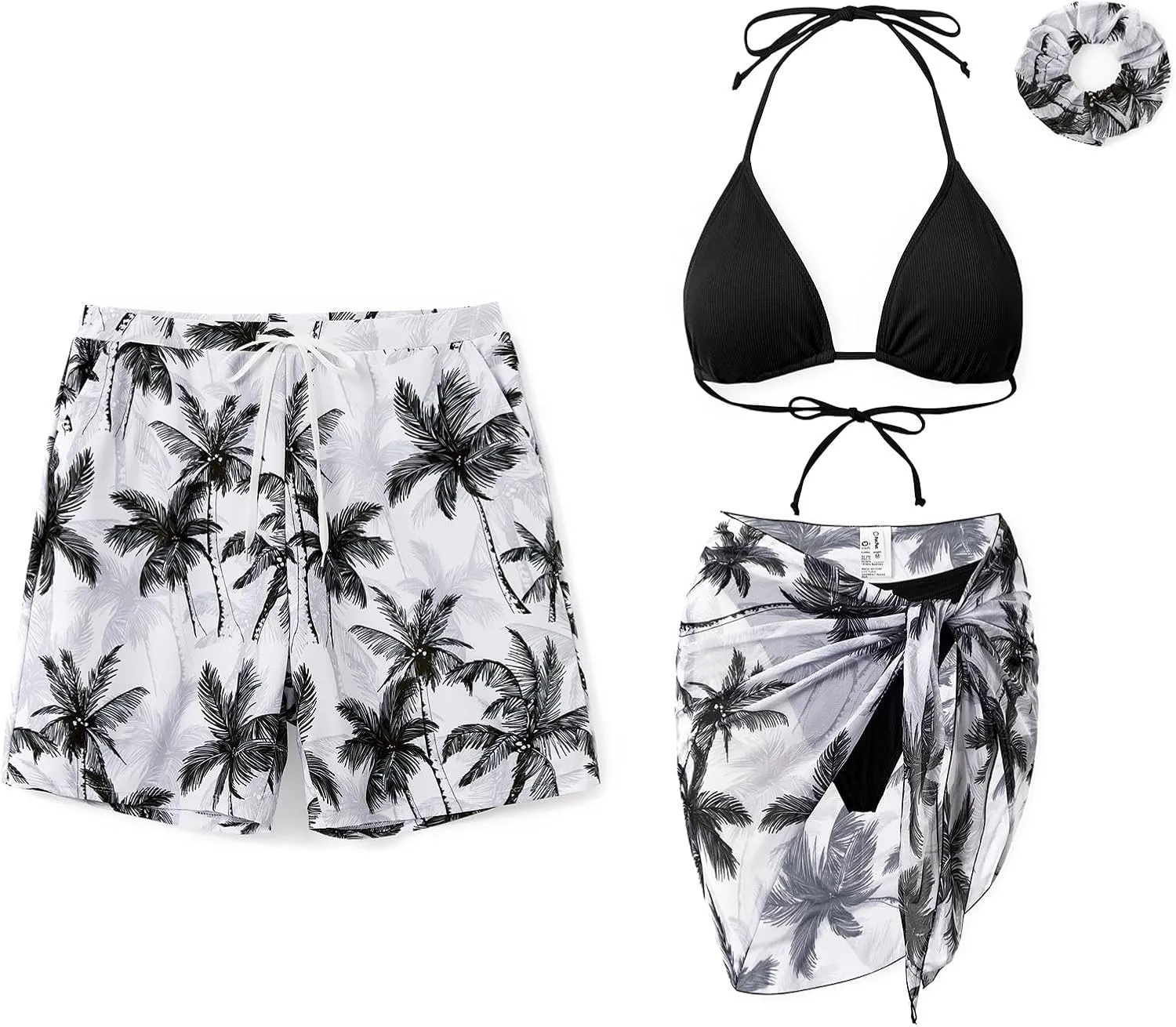 PATPAT Matching Swimsuits for Couples - Spaghetti Strap Bikini Set or Swim Trunks Bathing Suits Hawaiian Beach Swimwear