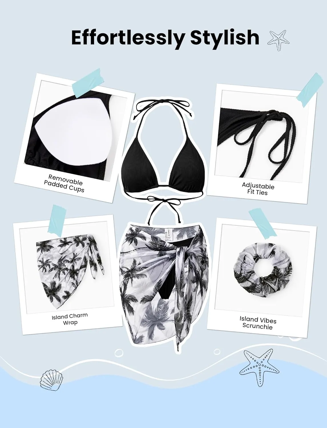 PATPAT Matching Swimsuits for Couples - Spaghetti Strap Bikini Set or Swim Trunks Bathing Suits Hawaiian Beach Swimwear