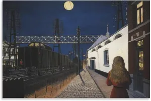 Paul Delvaux Poster Print Loneliness Artworks Picture Print Poster Wall Art Painting Canvas Decor Home Posters Decorative 16x24inch(40x60cm)