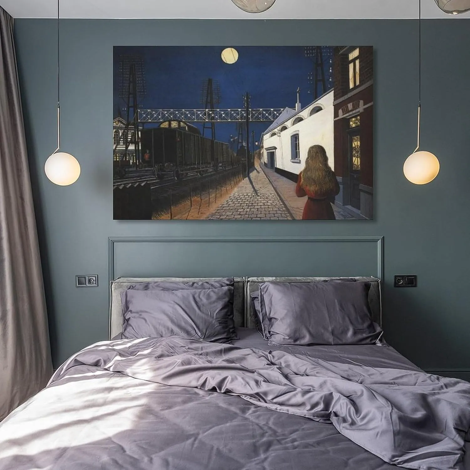 Paul Delvaux Poster Print Loneliness Artworks Picture Print Poster Wall Art Painting Canvas Decor Home Posters Decorative 16x24inch(40x60cm)