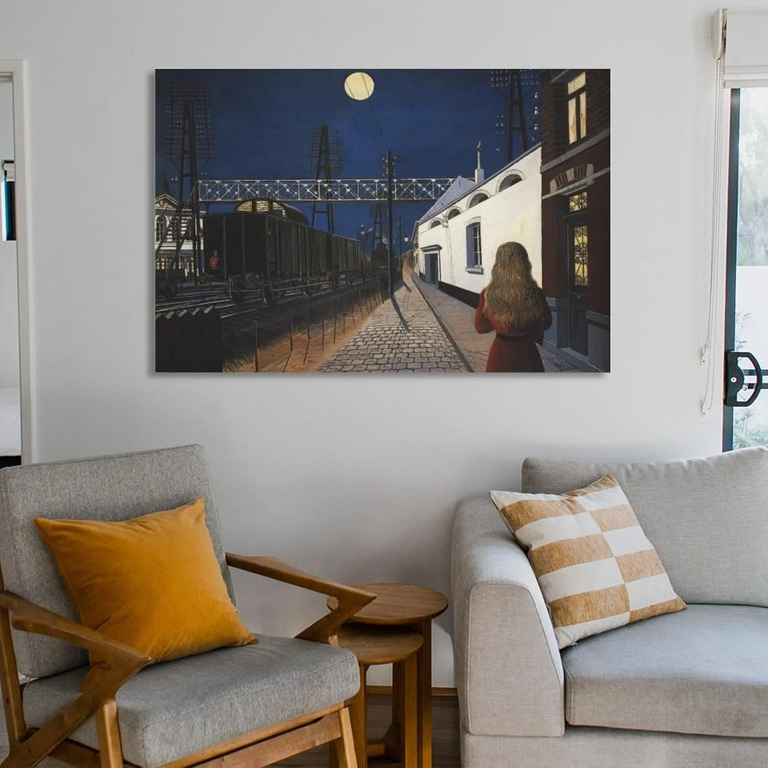 Paul Delvaux Poster Print Loneliness Artworks Picture Print Poster Wall Art Painting Canvas Decor Home Posters Decorative 16x24inch(40x60cm)
