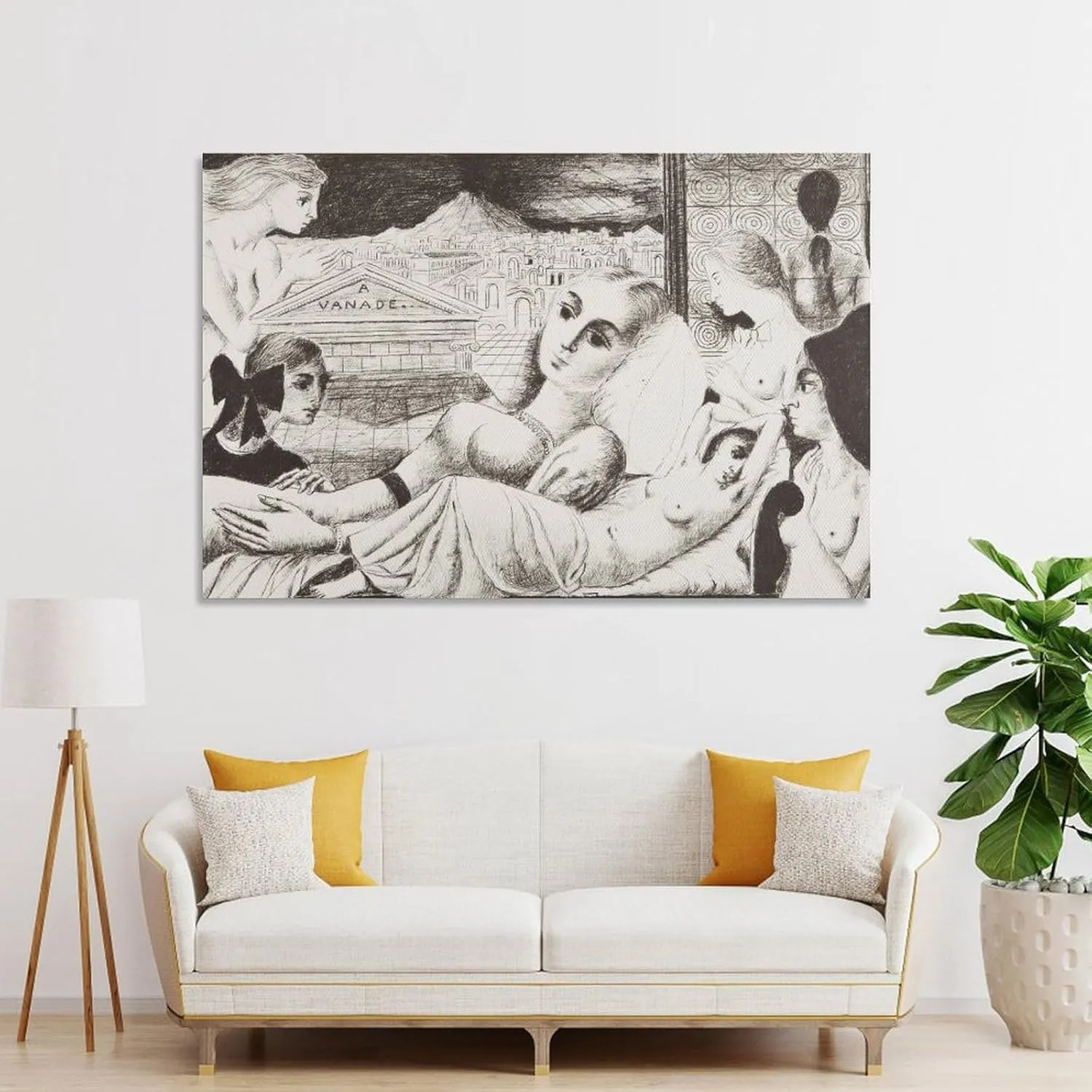 Paul Delvaux Posters Print (13) Room Aesthetic Poster Print Art Wall Painting Canvas Posters Gifts Modern Bedroom Decor 20x30inch(50x75cm)