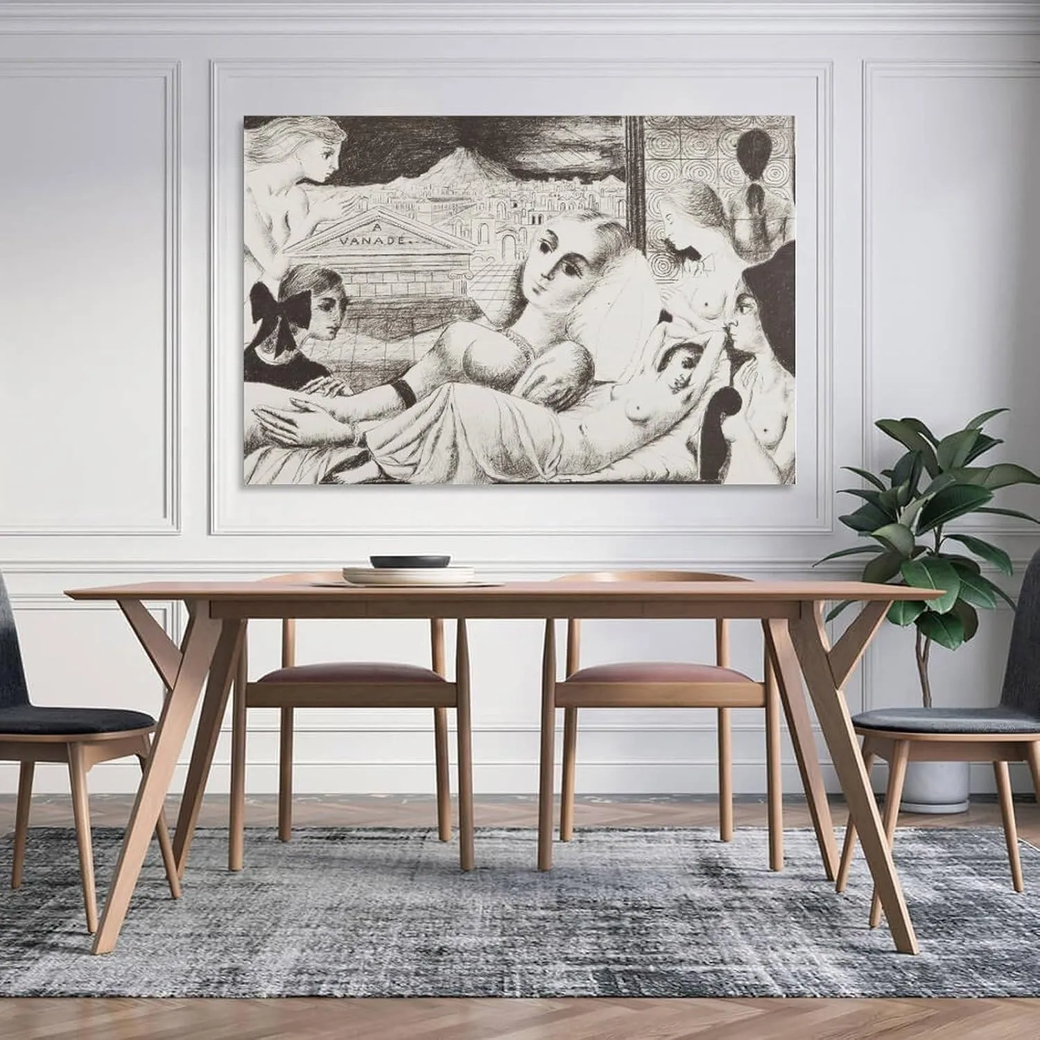 Paul Delvaux Posters Print (13) Room Aesthetic Poster Print Art Wall Painting Canvas Posters Gifts Modern Bedroom Decor 20x30inch(50x75cm)