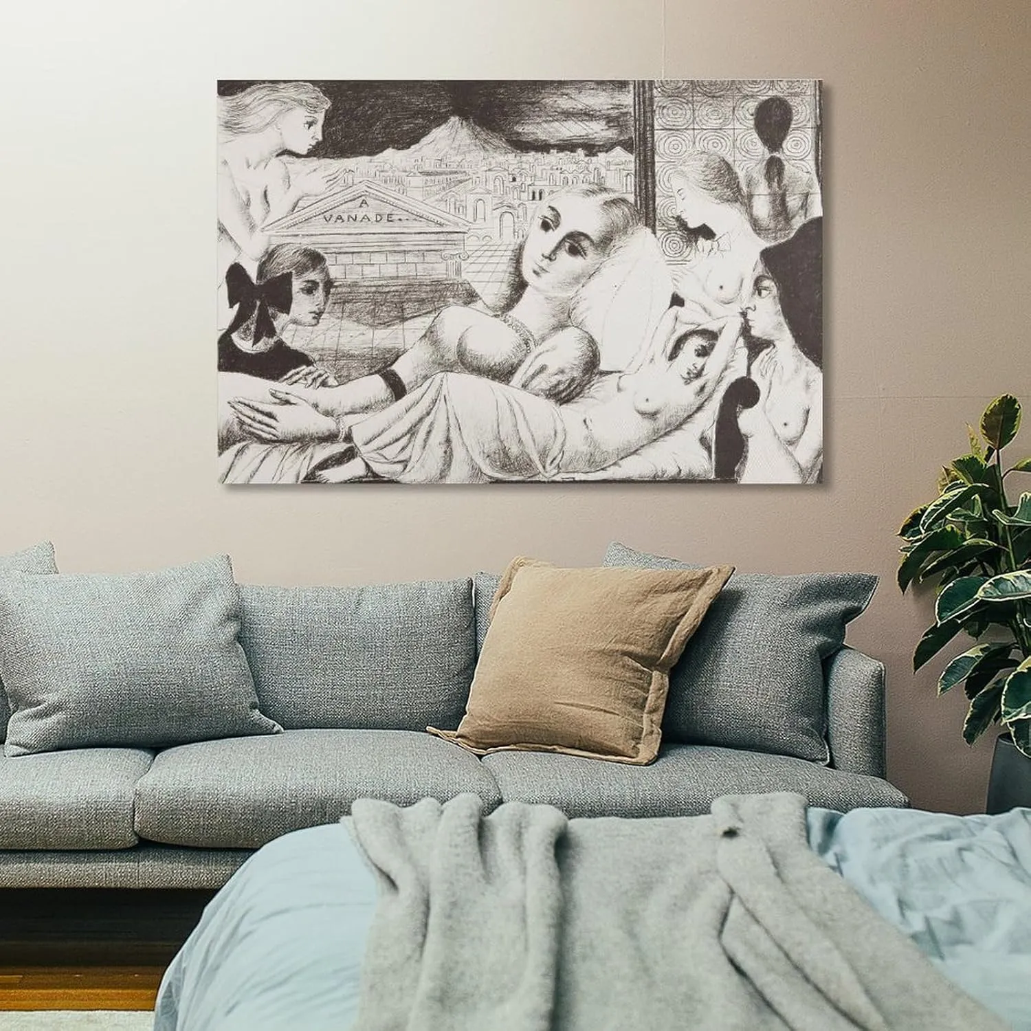 Paul Delvaux Posters Print (13) Room Aesthetic Poster Print Art Wall Painting Canvas Posters Gifts Modern Bedroom Decor 20x30inch(50x75cm)