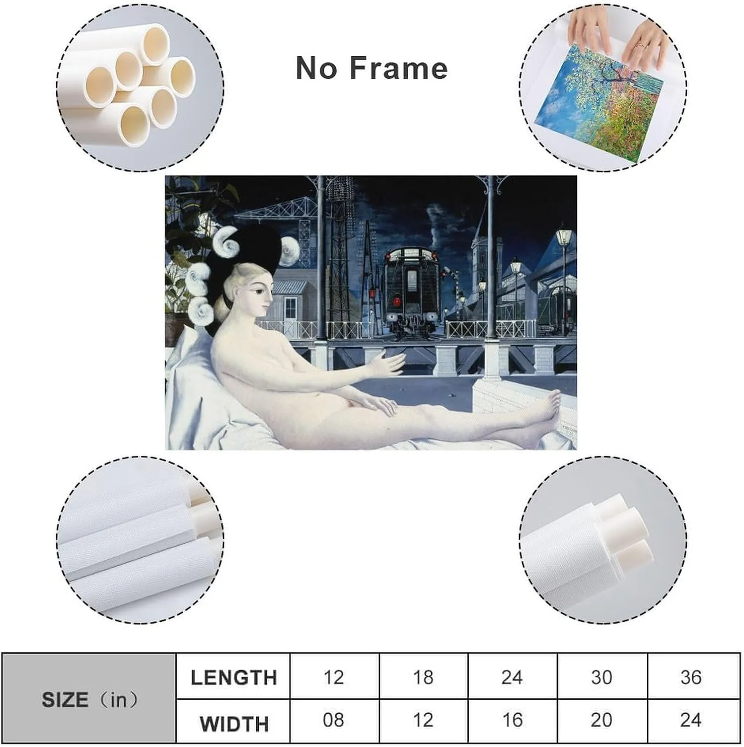Paul Delvaux Posters Print (2) Poster Decorative Painting Canvas Wall Art Living Room Posters Bedroom Painting 16x24inch(40x60cm)