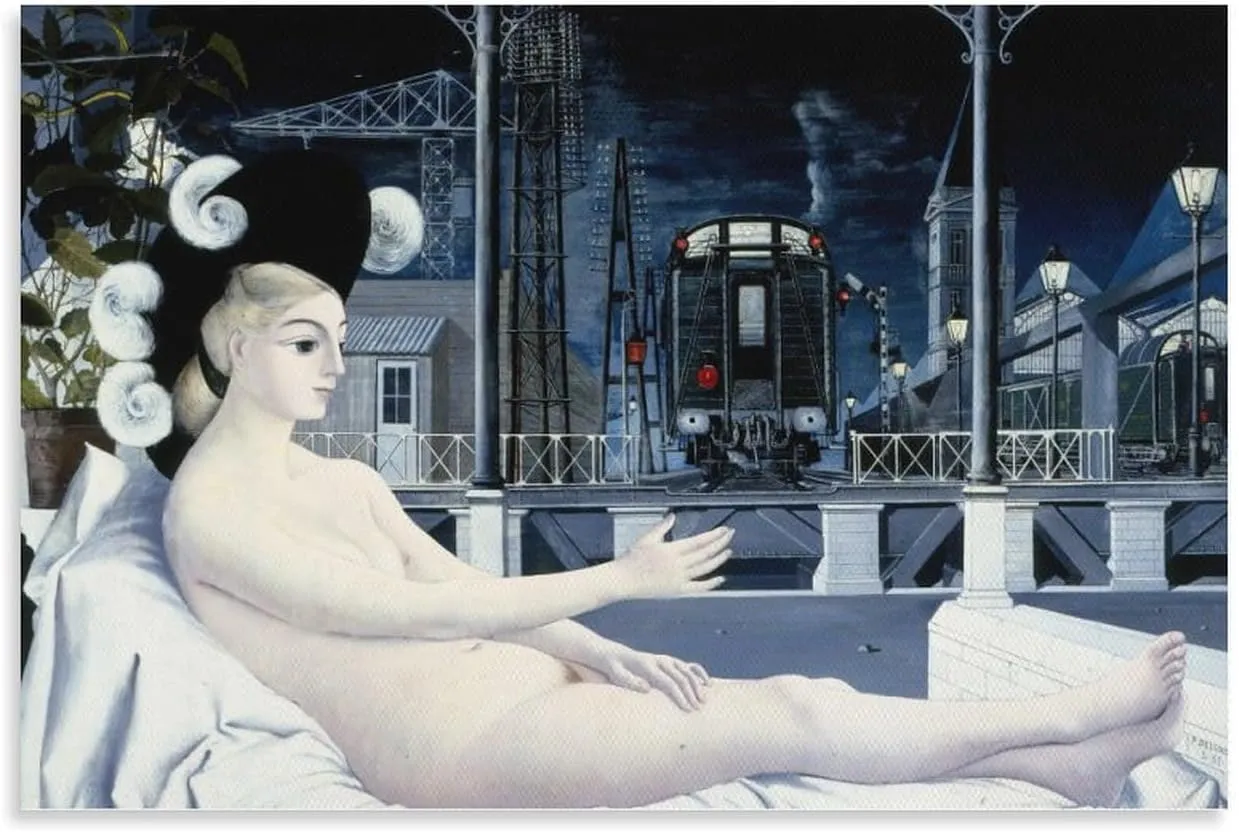 Paul Delvaux Posters Print (2) Poster Decorative Painting Canvas Wall Art Living Room Posters Bedroom Painting 16x24inch(40x60cm)