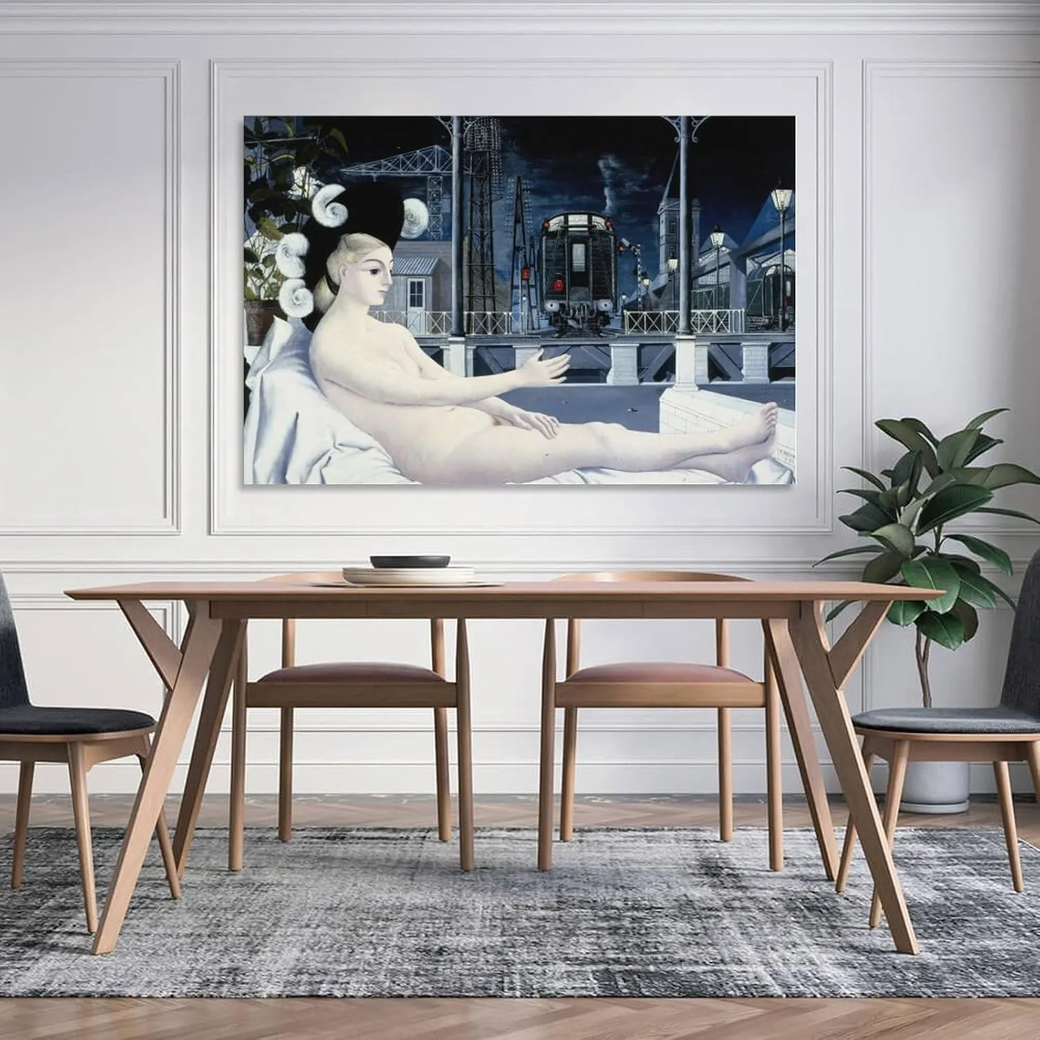 Paul Delvaux Posters Print (2) Poster Decorative Painting Canvas Wall Art Living Room Posters Bedroom Painting 16x24inch(40x60cm)