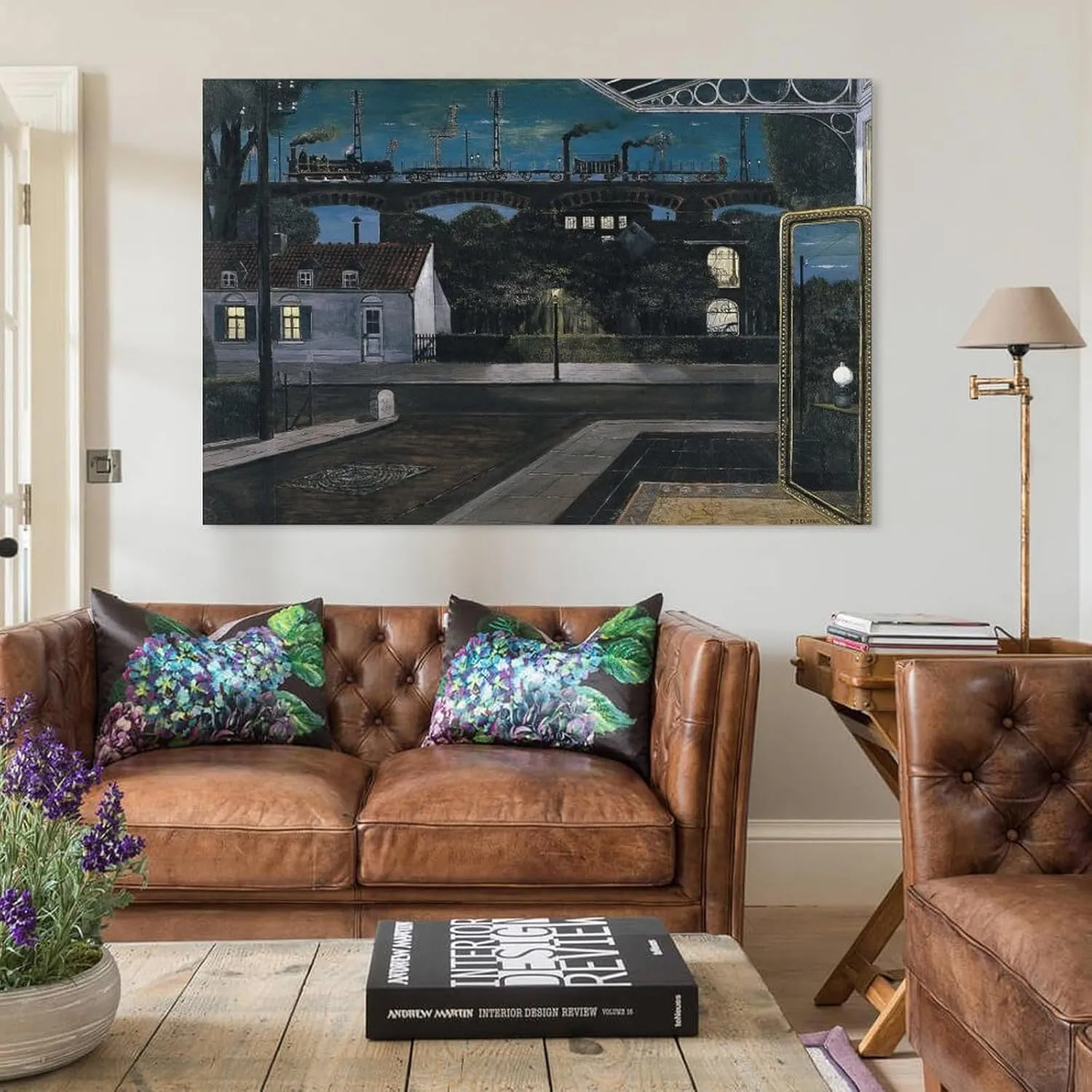 Paul Delvaux Posters Print The Viaduct Gifts Canvas Painting Poster Wall Art Decorative Picture Prints Modern Decor Framed-unframed 20x30inch(50x75cm)