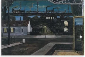 Paul Delvaux Posters Print The Viaduct Gifts Canvas Painting Poster Wall Art Decorative Picture Prints Modern Decor Framed-unframed 20x30inch(50x75cm)