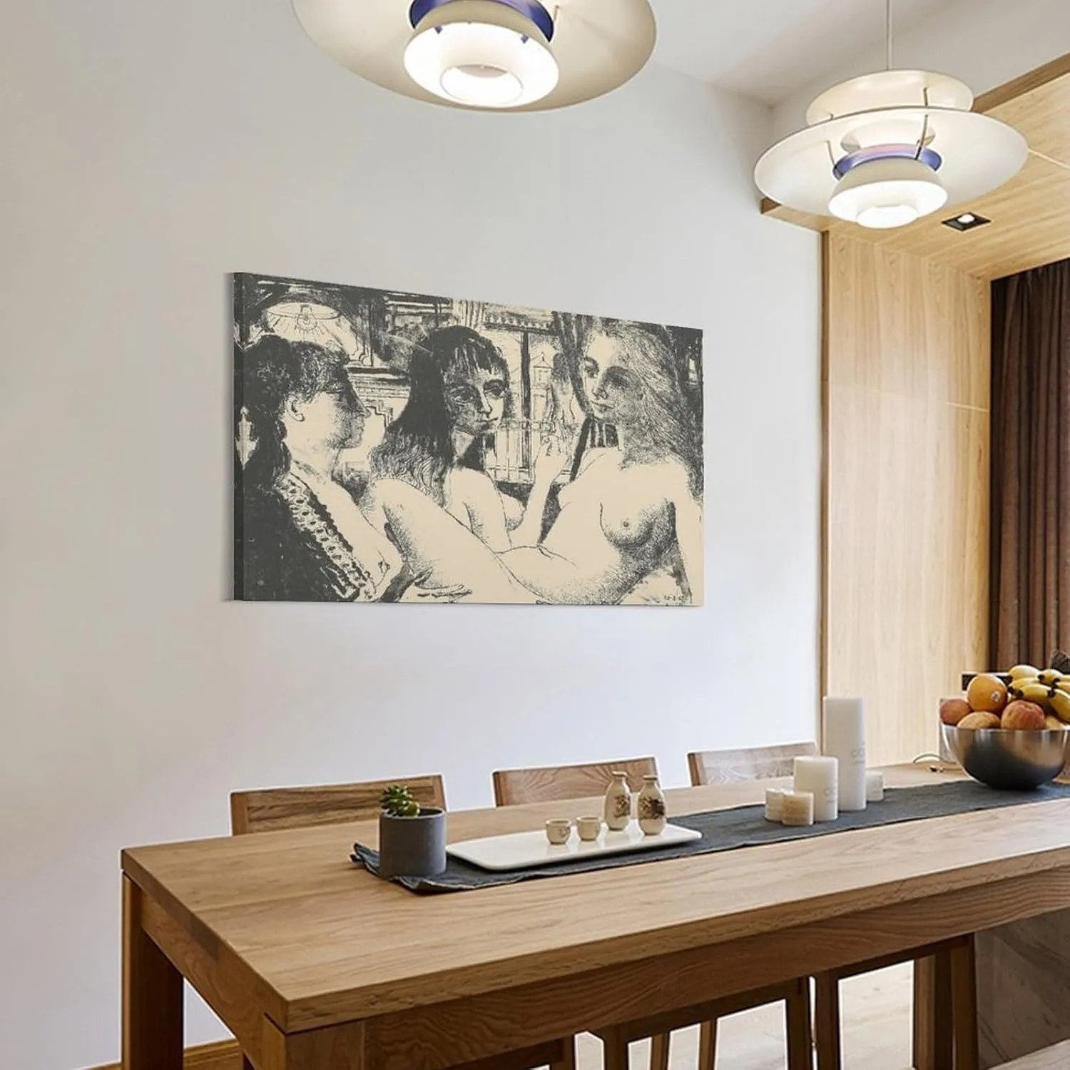 Paul Delvaux Posters Print THREE WOMEN Artworks Picture Print Poster Wall Art Painting Canvas Gift Decor Home Posters Decorative 12x18inch(30x45cm)