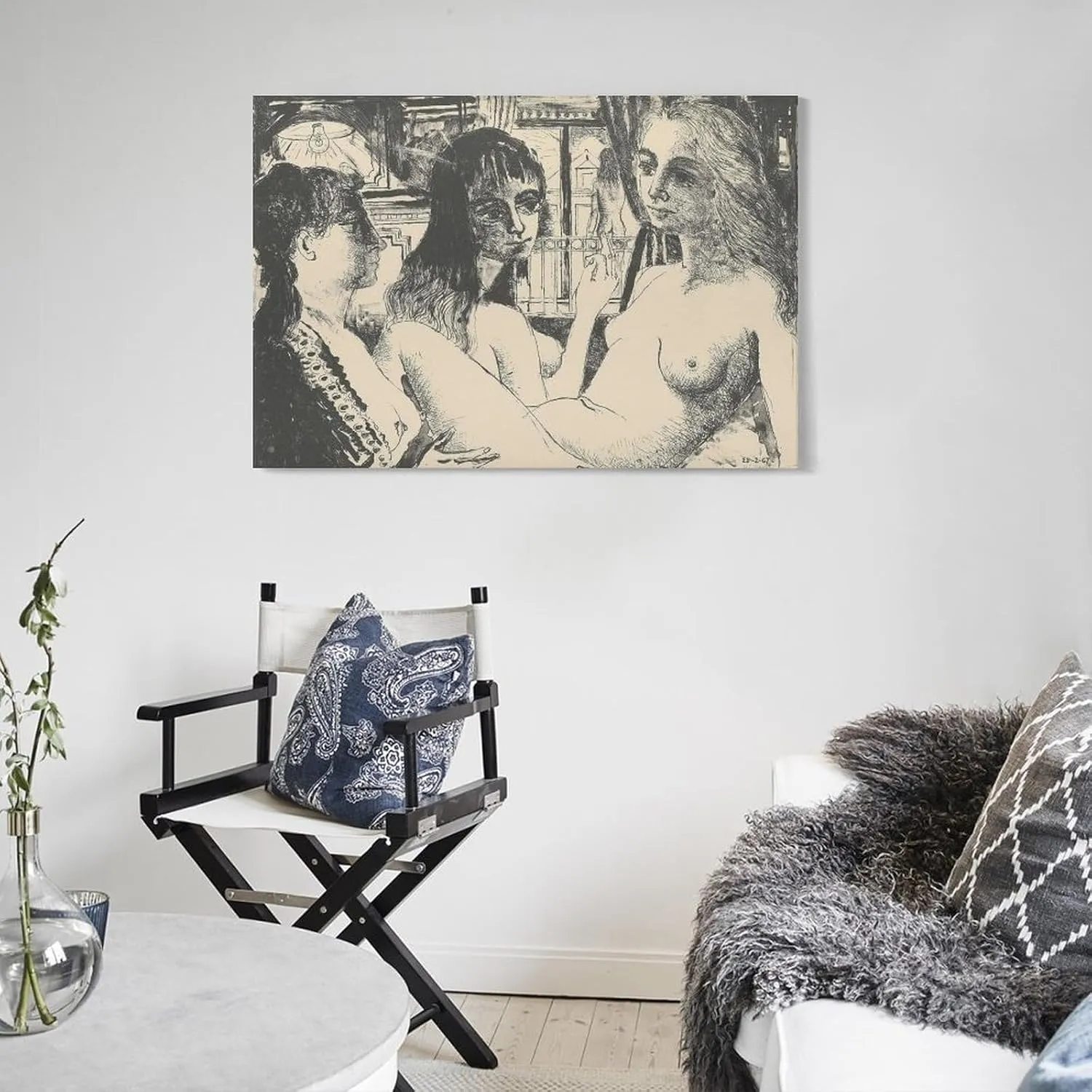 Paul Delvaux Posters Print THREE WOMEN Artworks Picture Print Poster Wall Art Painting Canvas Gift Decor Home Posters Decorative 12x18inch(30x45cm)