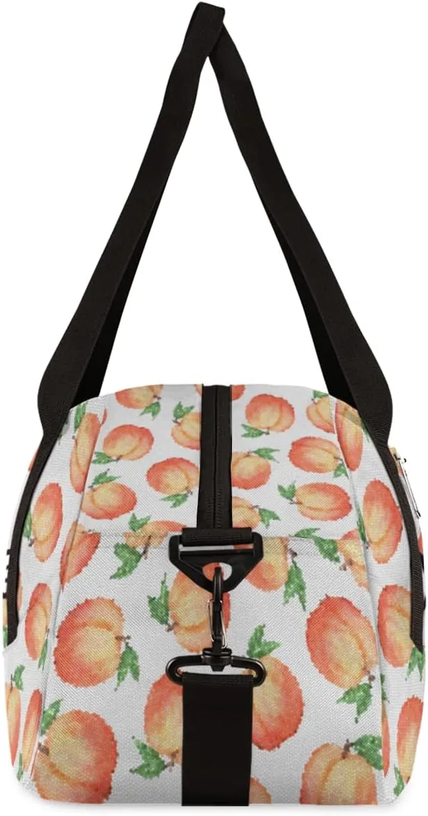 Peach Personalized Kids Duffel Bag for Girls Boys, Peach Debris Custom Name Dance Bag Overnight Small Duffel Bag Carry On Weekend Sports Travel Bag for School Practice Gymnastics Ballet