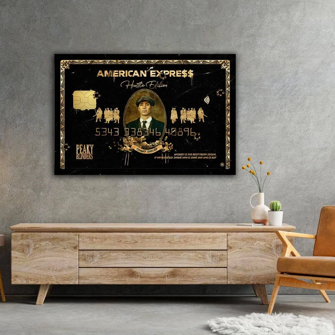 Peaky Blinders Thomas Shelby Tommy Wall Art American Express, Iconic Movie Amex, Entrepreneur Motivational Canvas