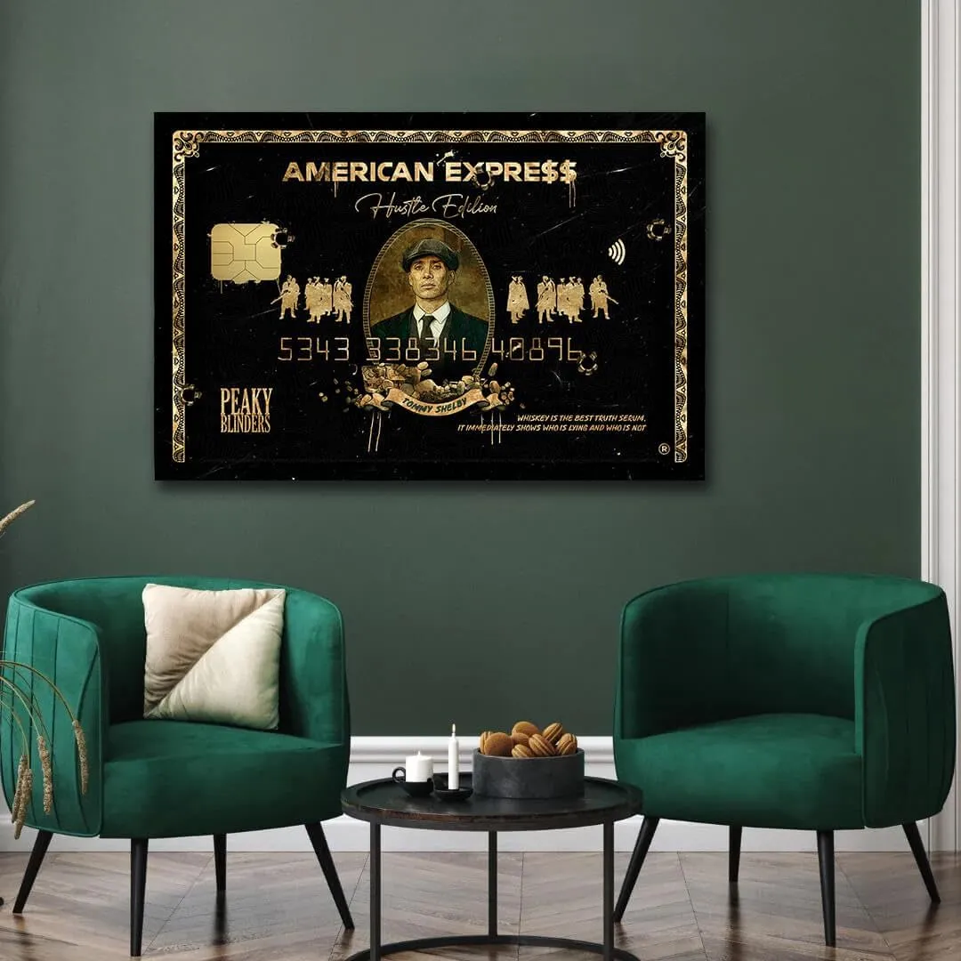Peaky Blinders Thomas Shelby Tommy Wall Art American Express, Iconic Movie Amex, Entrepreneur Motivational Canvas