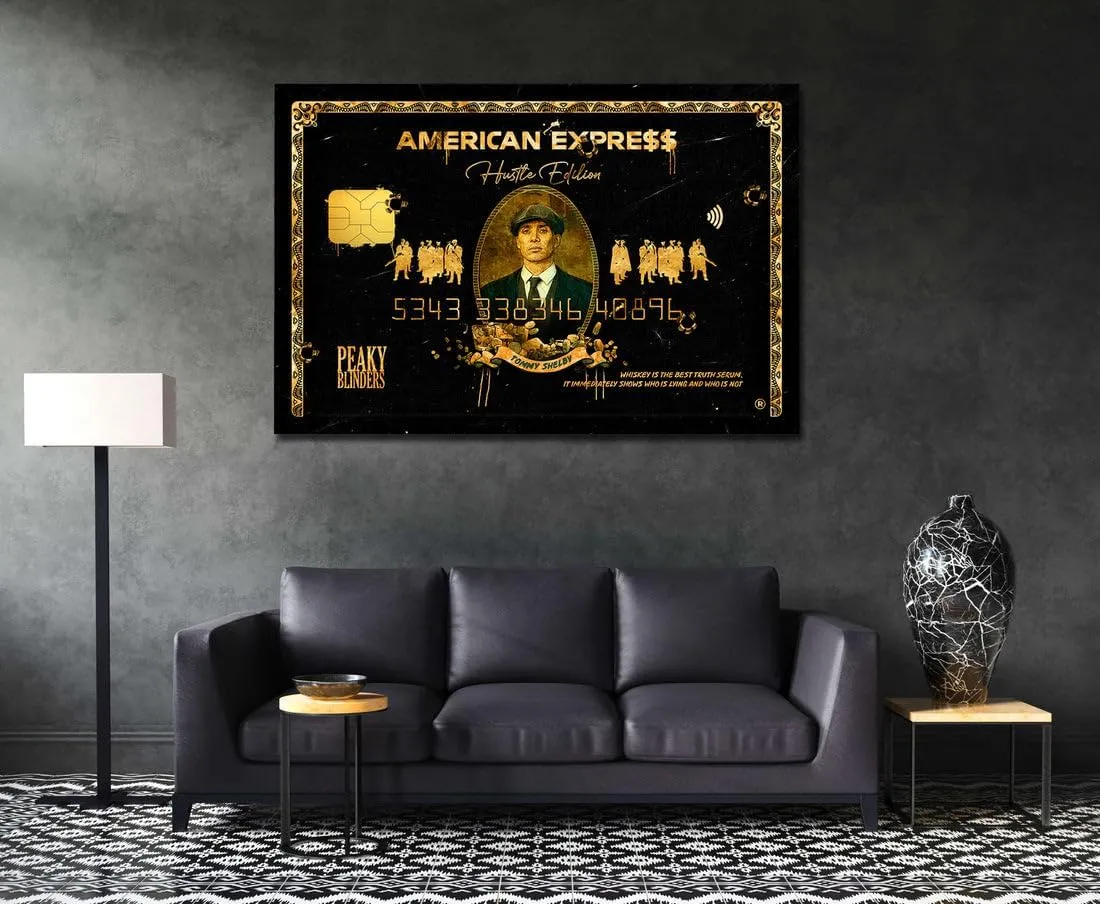 Peaky Blinders Thomas Shelby Tommy Wall Art American Express, Iconic Movie Amex, Entrepreneur Motivational Canvas