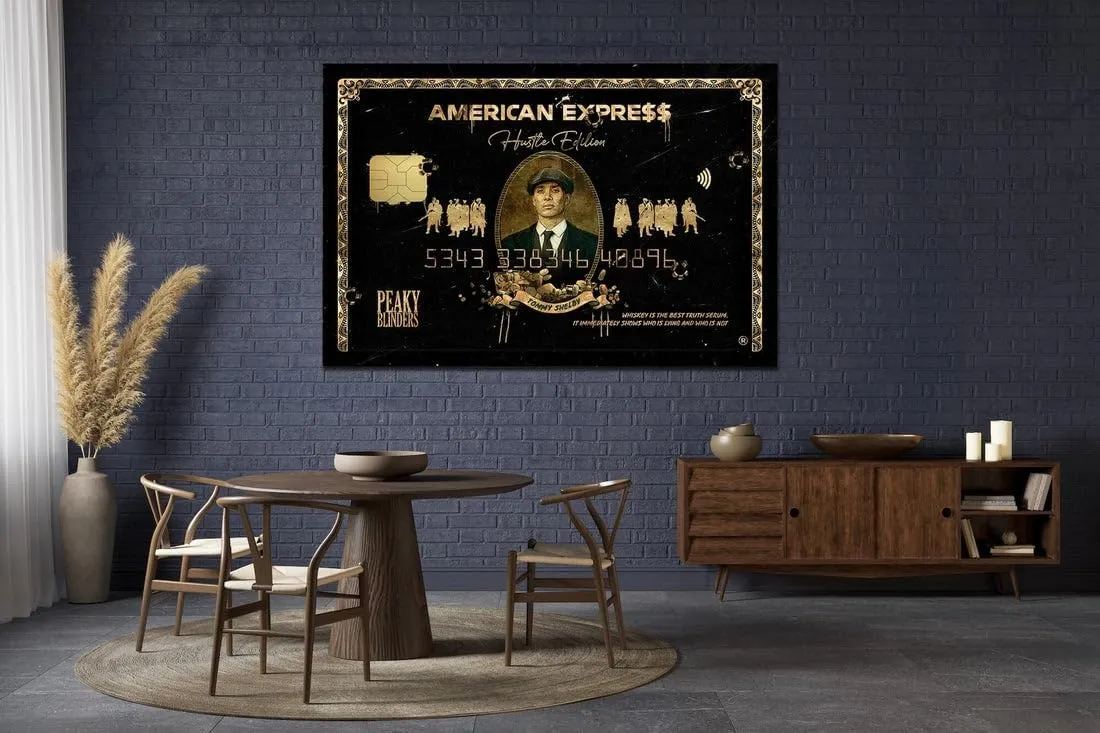 Peaky Blinders Thomas Shelby Tommy Wall Art American Express, Iconic Movie Amex, Entrepreneur Motivational Canvas