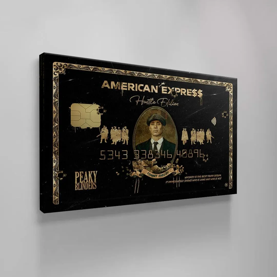 Peaky Blinders Thomas Shelby Tommy Wall Art American Express, Iconic Movie Amex, Entrepreneur Motivational Canvas