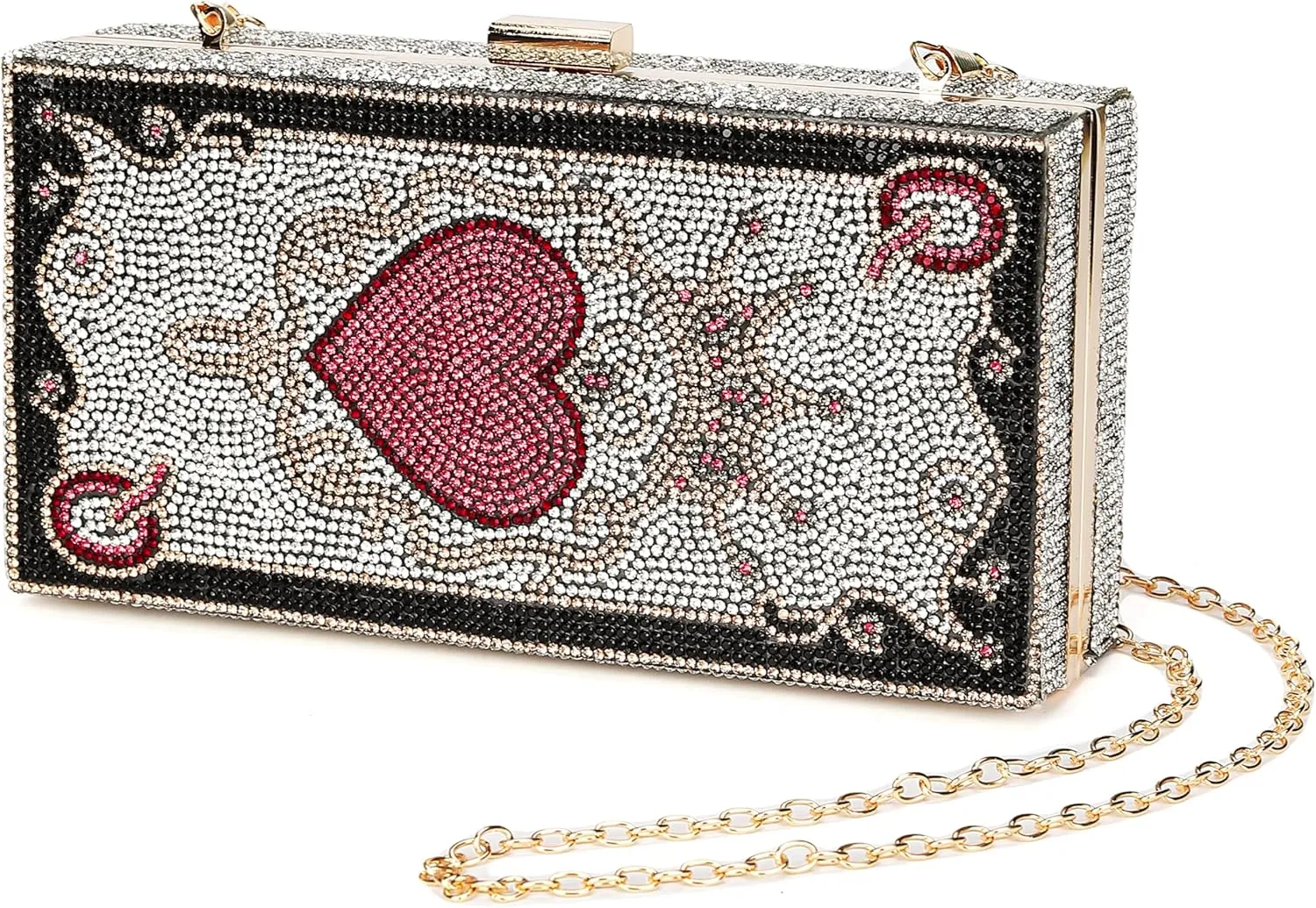 pearl&she Diamond Women Evening Handbags Purse Minaudiere Clutch Bag,Stack of Cash Dollars Crystal Clutch Purses