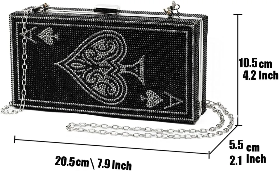 pearl&she Diamond Women Evening Handbags Purse Minaudiere Clutch Bag,Stack of Cash Dollars Crystal Clutch Purses