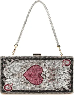 pearl&she Diamond Women Evening Handbags Purse Minaudiere Clutch Bag,Stack of Cash Dollars Crystal Clutch Purses