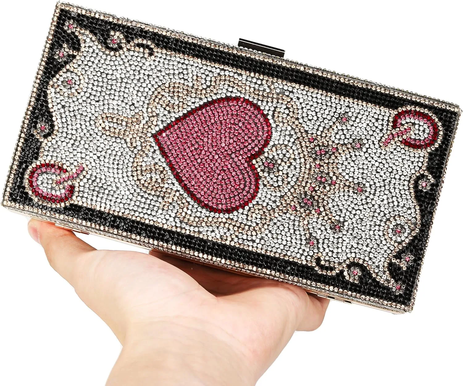 pearl&she Diamond Women Evening Handbags Purse Minaudiere Clutch Bag,Stack of Cash Dollars Crystal Clutch Purses