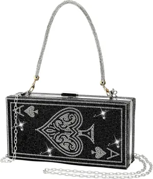 pearl&she Diamond Women Evening Handbags Purse Minaudiere Clutch Bag,Stack of Cash Dollars Crystal Clutch Purses