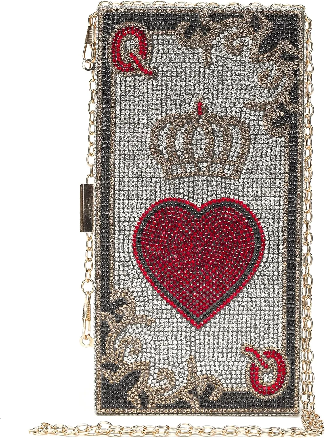 pearl&she Diamond Women Evening Handbags Purse Minaudiere Clutch Bag,Stack of Cash Dollars Crystal Clutch Purses