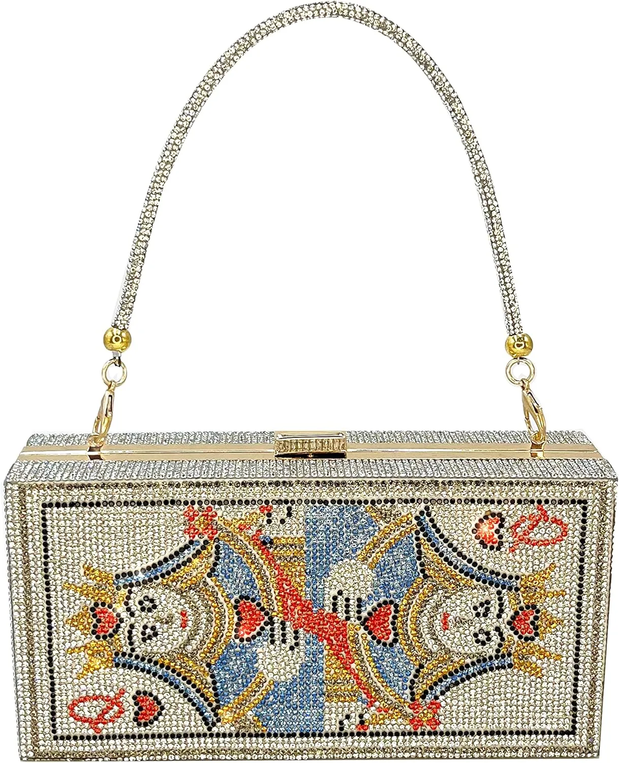 pearl&she Diamond Women Evening Handbags Purse Minaudiere Clutch Bag,Stack of Cash Dollars Crystal Clutch Purses