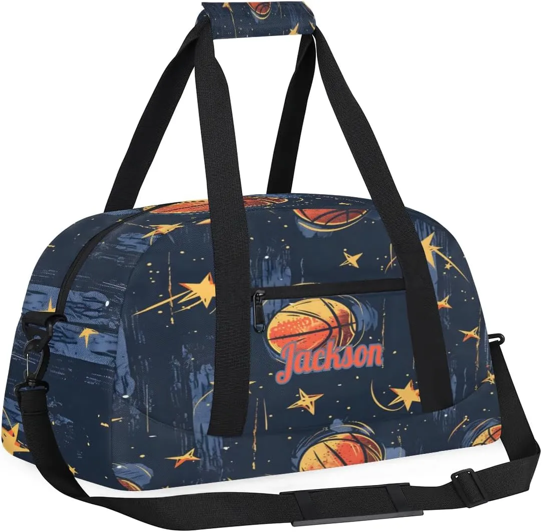 Personalized Basketball Duffel Bag for Boys, Custom Gym Bag Overnight Bags for Travel Weekender Practice