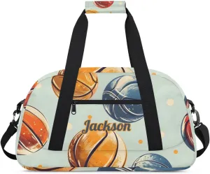 Personalized Basketball Duffel Bag for Boys, Custom Gym Bag Overnight Bags for Travel Weekender Practice
