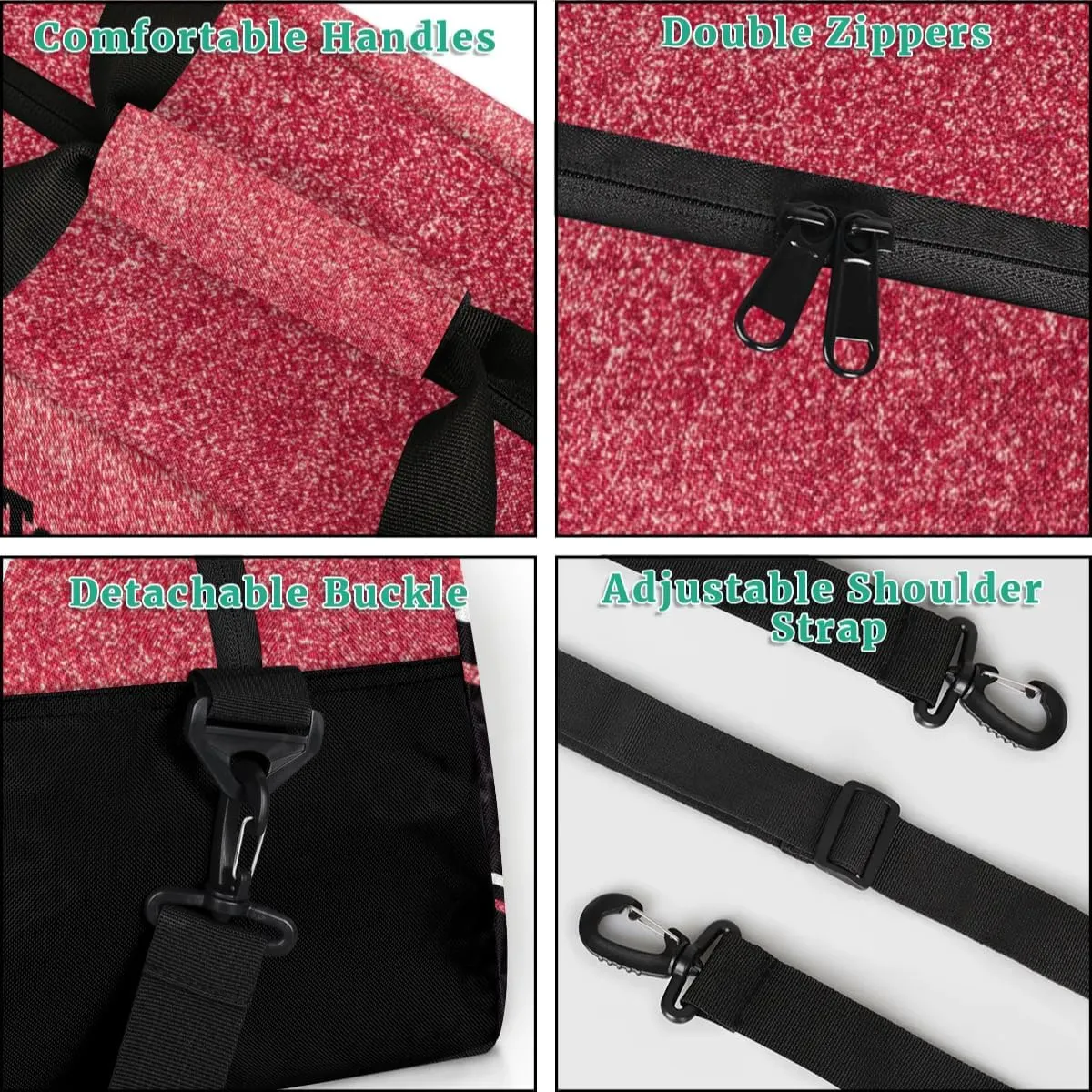 Personalized Cheerleader Bag Duffel Bag for Girls, Custom Cheer Bag Overnight Bags for Gymnastics Travel Weekender Dark Red