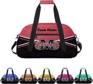 Personalized Cheerleader Bag Duffel Bag for Girls, Custom Cheer Bag Overnight Bags for Gymnastics Travel Weekender Dark Red