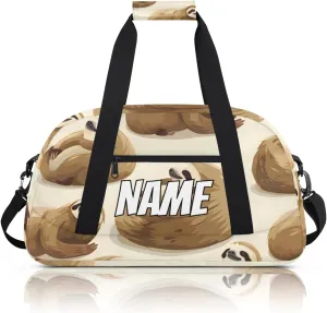 Personalized Custom Gym Bag for Women Men Carry on Funny Sloth Travel Duffel Tote Lovely Animal Overnight Workout Weekender Bag