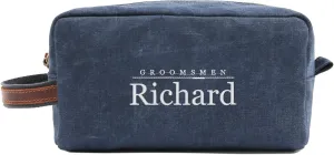 Personalized Toiletry Bag Embroidery Canvas Dopp Kit Custom Gift Monogrammed Shaving Bag With Zipper For Men And Women (Green)