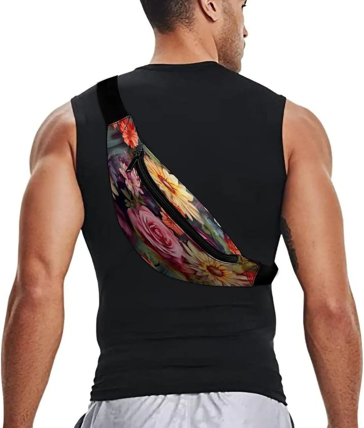 Personalized Waist Packs with Adjustable Strap,Flower Cluster CrossBody Fanny Pack Casual Bag for Travel Sports Running Hiking