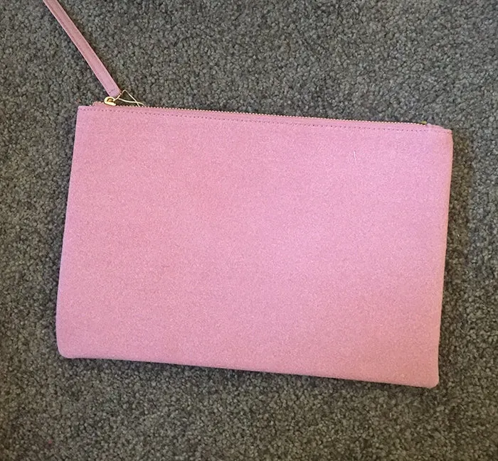 Pink Zip Top Clutch