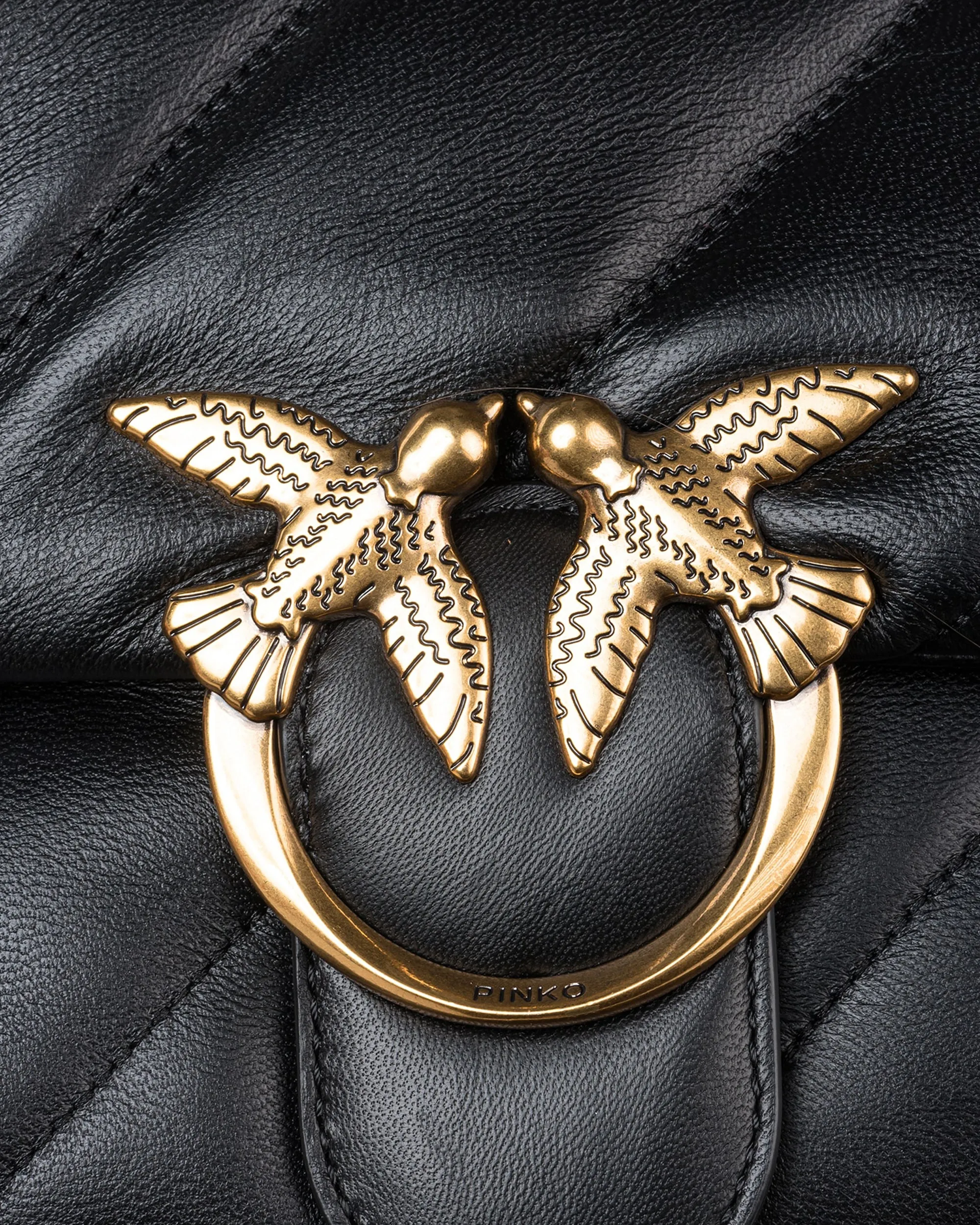 Pinko Borsa Big Love Puff Maxi Black/Antique Gold