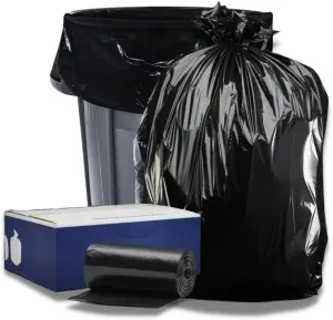 Plasticplace 95-96 Gallon Garbage Can Liners │ 1.2 Mil │ Black Heavy Duty Trash Bags │ Rolls │ 61” x 68” (15 Count)