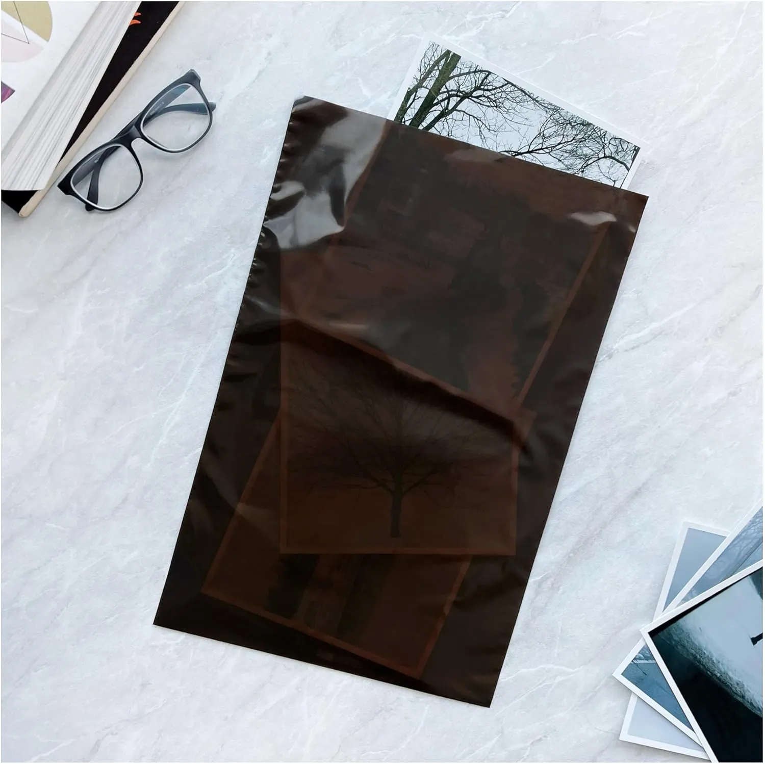 Plymor 12" x 18" (Case of 1,000), 2 Mil Flat Open Amber UV Plastic Poly Bags