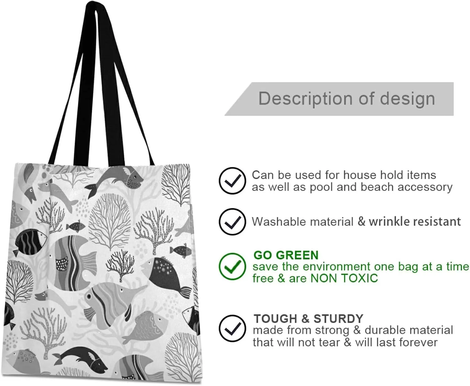 Poeticcity Women Grocery Tote Bag, Canvas Shoulder Bags, Women Handbag for Outdoors