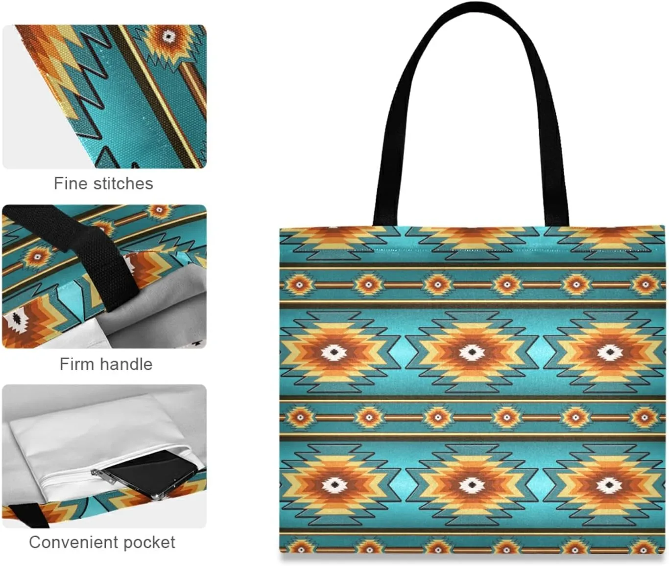 Poeticcity Women Grocery Tote Bag, Canvas Shoulder Bags, Women Handbag for Outdoors
