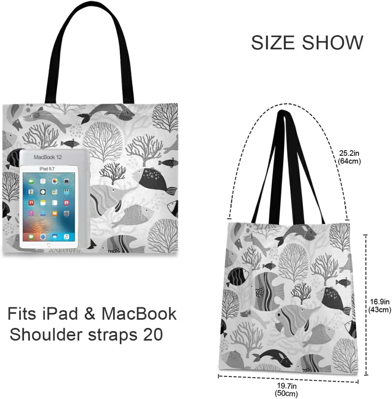 Poeticcity Women Grocery Tote Bag, Canvas Shoulder Bags, Women Handbag for Outdoors